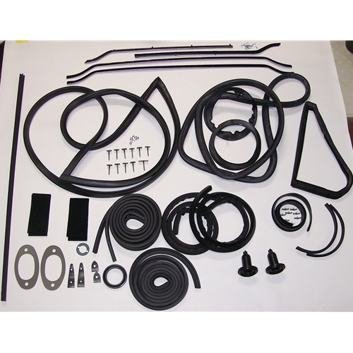 Late (With Vent Windows & Trunk Lid) Hardtop With Late Front Windshield Gasket Kit
